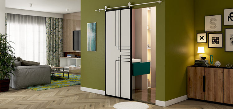 sliding bathroom door installation in Lodi